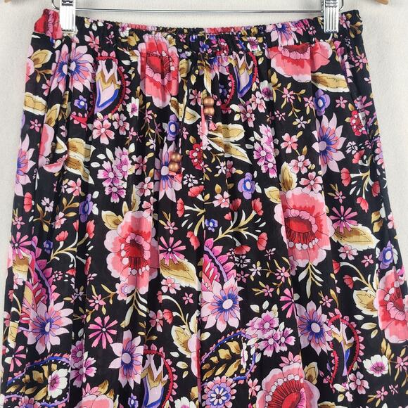 Cynthia Rowley Palazzo Floral Paisley Pants Women’s M Elastic Waist Pockets - Picture 4 of 13